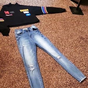 Jeans and sweat shirt